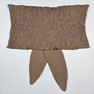 Nectar Clothing Smocked Crop Top Medium Brown Tube Top Medium M Boho Fairy